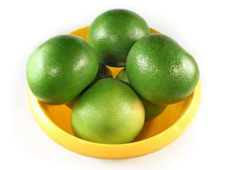 A few green grapefruits
