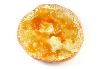 Bread with peach jam