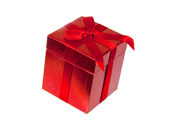 Geschenk mit roter Schleife,freigestellt