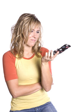 Woman frustrated with text