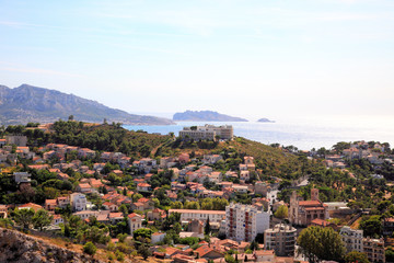 Obraz premium Aerial view of Marseille City coast