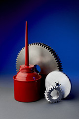 Fototapeta premium Oil can with gears