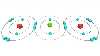 Carbon Dioxide CO2 - Atomic Diagram