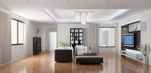 3d rendering a modern living room