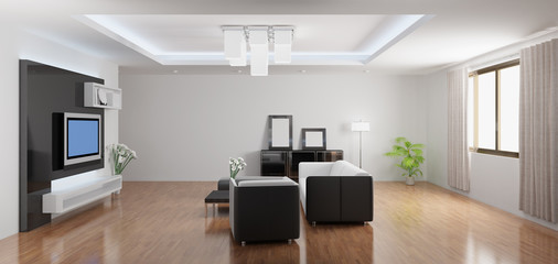 3d rendering a modern living room
