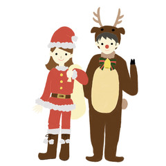 クリスマスの仮装をした男女