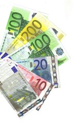 money (euro notes), colorful range