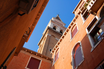 Fototapeta na wymiar Venetian church tower