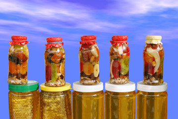 candied fruit and honey