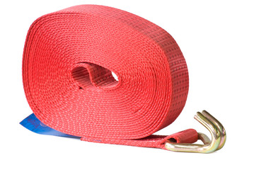 New strop for fastening a cargo. Isolated on white.