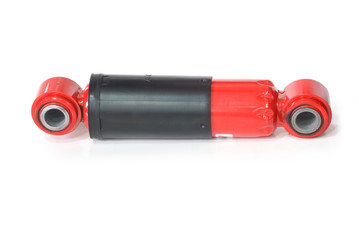 New red shock absorber. Isolated on white background.