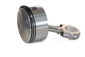 New piston with the connecting rod and rings.