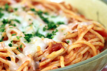 Exquisite  pasta with  fresh tomatoes sauce