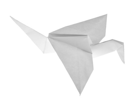 white paper crane