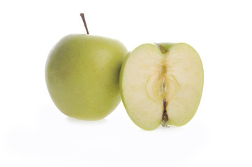 Two half of ripe apple