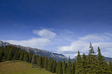 Obraz premium Beautiful mountain autumn scenery with blue sky