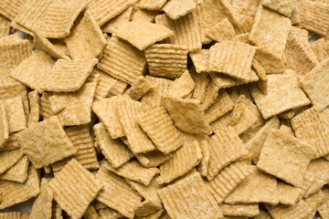 A background of chrunchy cereal from above