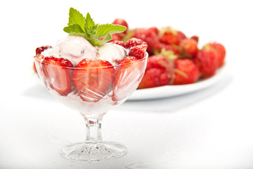 Ice-cream with fresh berries