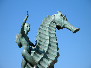 Child on a Seahorse: A public statue in Malecon, Puerto Vallarta