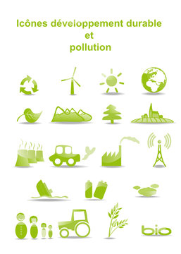 Icônes du développement durable et pollution