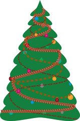 The decorated christmas fur-tree