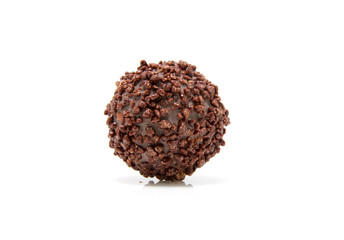 chocolate bonbon over white background