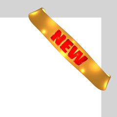 New gold corner ribbon