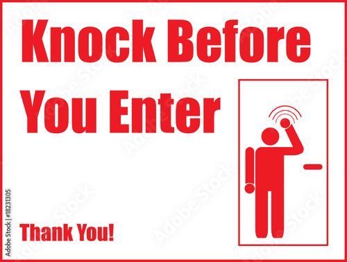 knock before entering printable