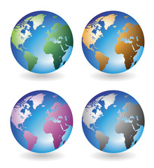 Multicolored globes