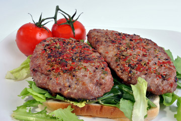 fresh peppered lamb grill steak on a white plate