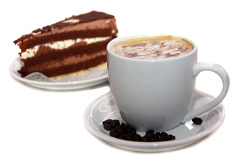 coffee and chocolate cake