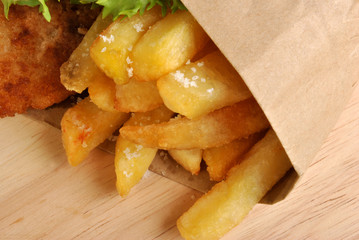 fish and organic chips, typical british food