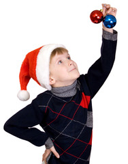 Christmas child in a red hat
