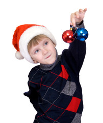 Christmas child in a red hat