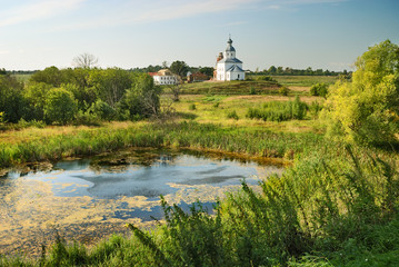Obraz premium russian landscape with old church