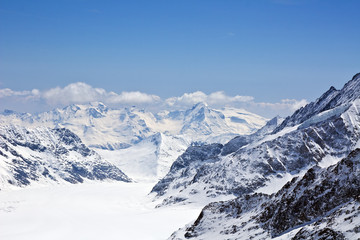 Fototapeta na wymiar Znane Concordia Platz w regionie Jungfrau
