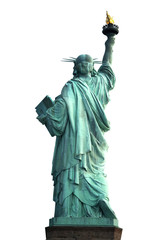Obraz na płótnie Canvas Powrót Nowy Jork Statua Wolności na białym tle