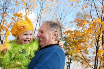 old men and child outdoor