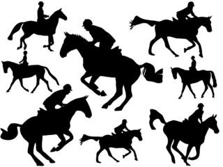 Springreiter-Silhouetten © Klaus Kaulitzki