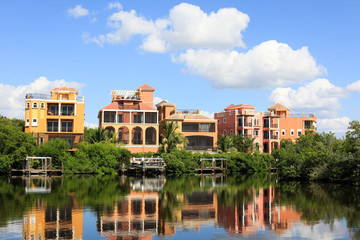 Large tropical house in florida.