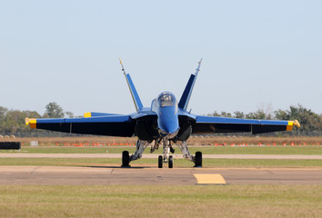 Modern fighter jet front view