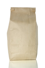 Bag of coffee on white with clipping path
