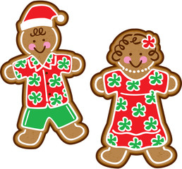 Tropical Gingerbread Cookies (Couple) © Kelly Hironaka