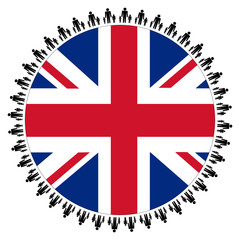 Obraz premium British flag with families
