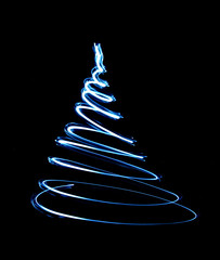 Abstract blue Christmas tree
