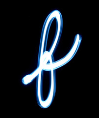 neon letter "f"