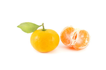 Tangerine isolated on pure white background