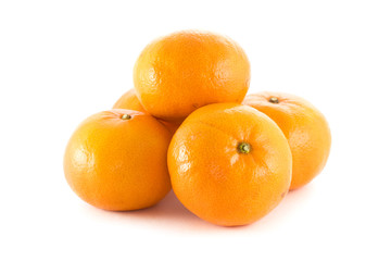 Tangerines isolated on pure white background