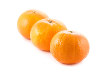 Tangerines isolated on pure white background