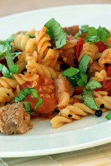 pasta with organic home made tomato sauce